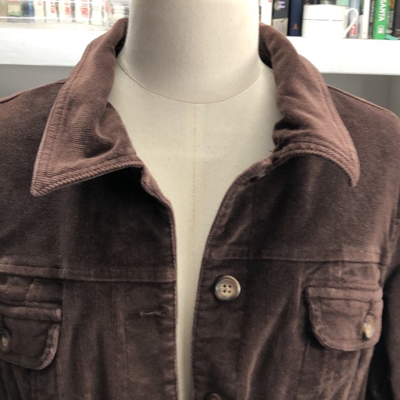 St. Johns Bay Stretch Brown Corduroy Jacket Size 1X Shaket - Picture 5 of 6